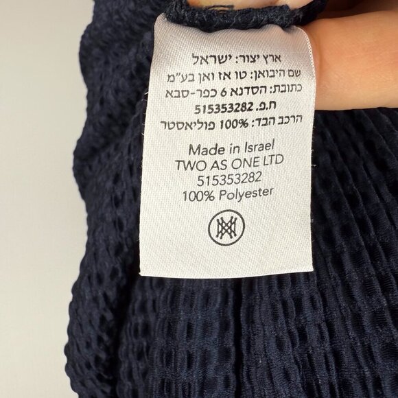 ANTHRO SABINA MUSAYE Odelle Pencil Sailor Chic Textured Navy Blue Midi Skirt‎ S - Picture 9 of 10